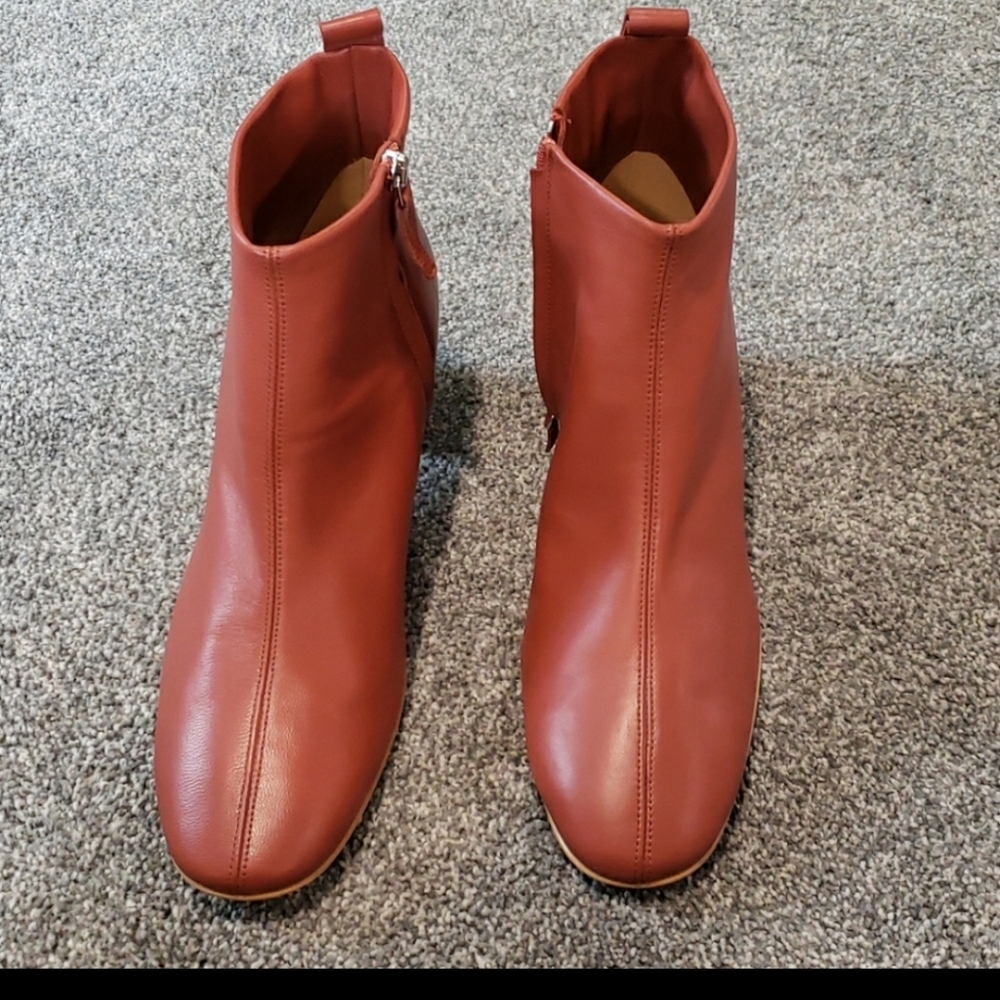 Everlane Rust Leather Ankle Booties